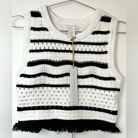 House of Harlow 1960 NWT Fringe Crochet Sleeveless Midi Skirt Set - Picture 4 of 6